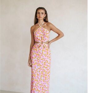 Floral Halter Maxi Dress